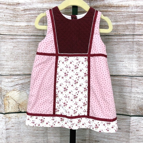 Janie and Jack Pink and White Floral Tank Dress Size 18-24 M